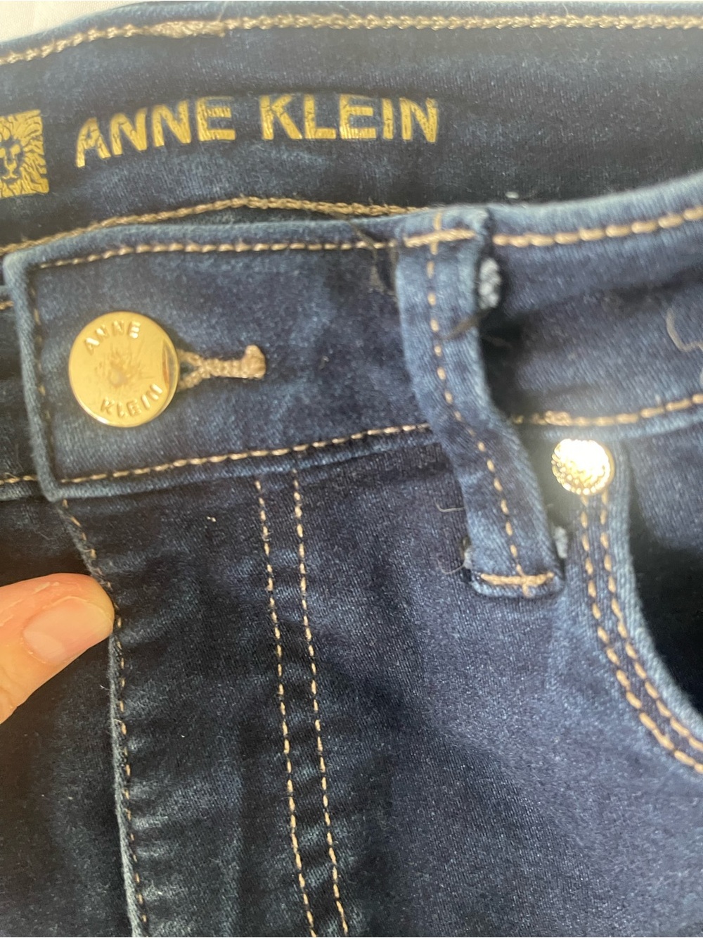 Anne Klein Women’s Jeans High Rise Skinny Ankle No Tag See Measurements. Gold Ac - Picture 4 of 10